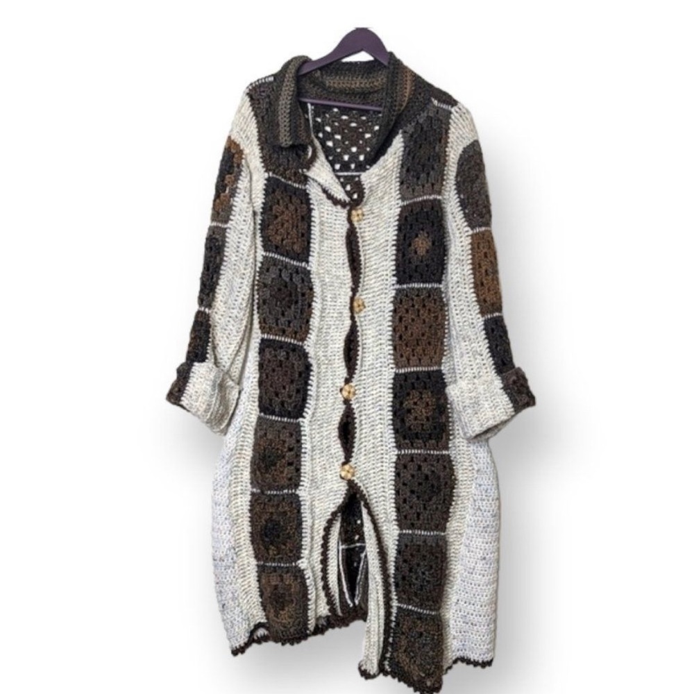 Beautiful hand knitted long cardigan.